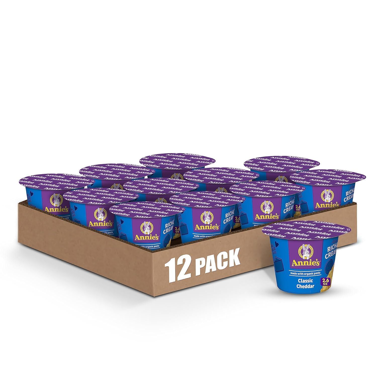 image:imageAnnies Classic Cheddar Deluxe Rich and Creamy Mac and Cheese with Organic Pasta Made with Real Cheese Dinner Side or Snacks 4 Cups 104 ozClassic Cheddar