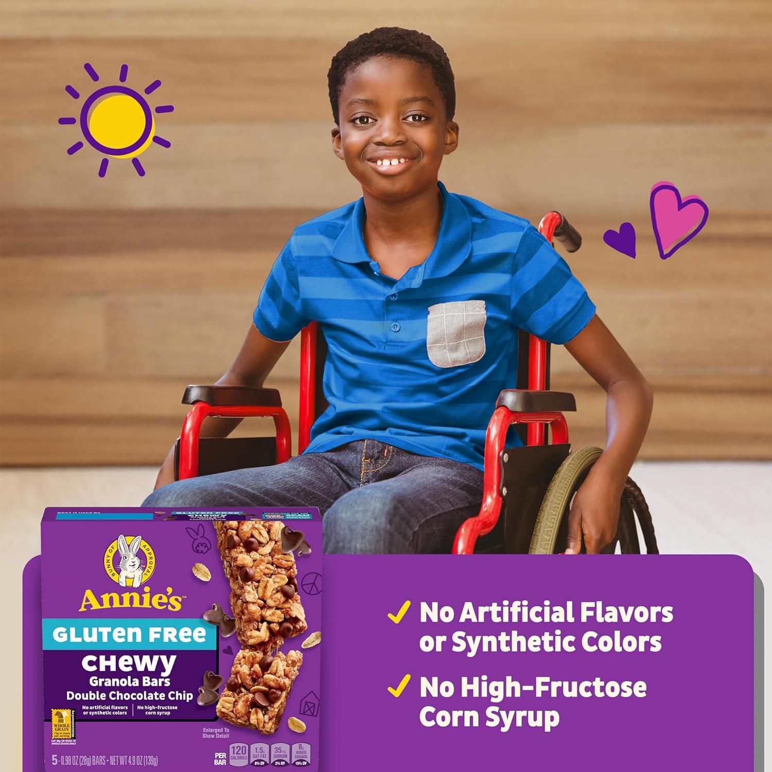 image:imageAnnies Gluten Free Chewy Granola Bars Double Chocolate Chip 5 Bars 49 oz Pack of 12Double Chocolate Chip