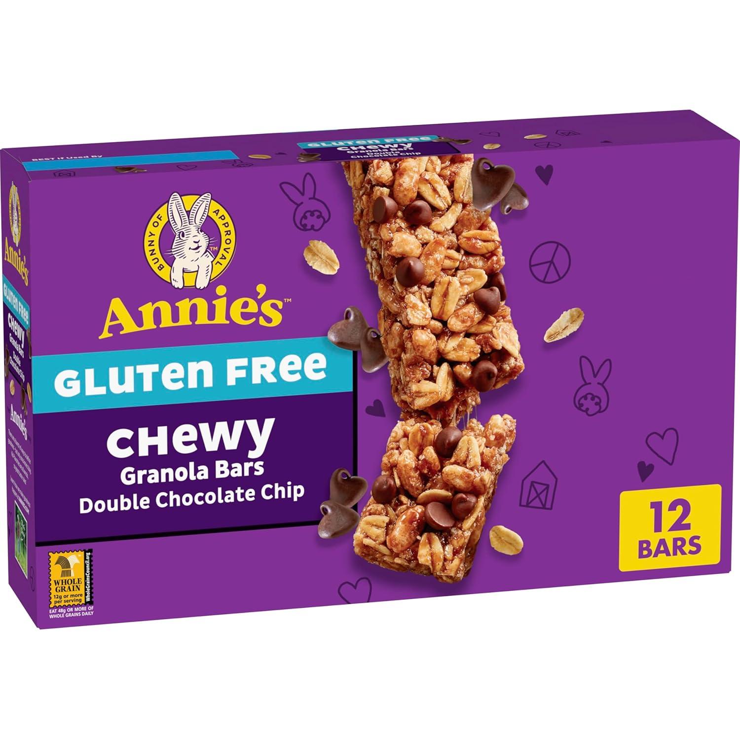 image:imageAnnies Gluten Free Chewy Granola Bars Double Chocolate Chip 5 Bars 49 oz Pack of 12Double Chocolate Chip