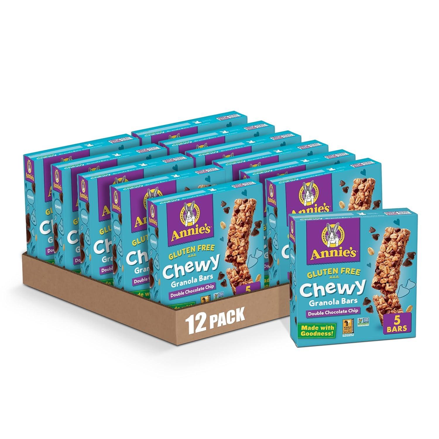 image:imageAnnies Gluten Free Chewy Granola Bars Double Chocolate Chip 5 Bars 49 oz Pack of 12Double Chocolate Chip