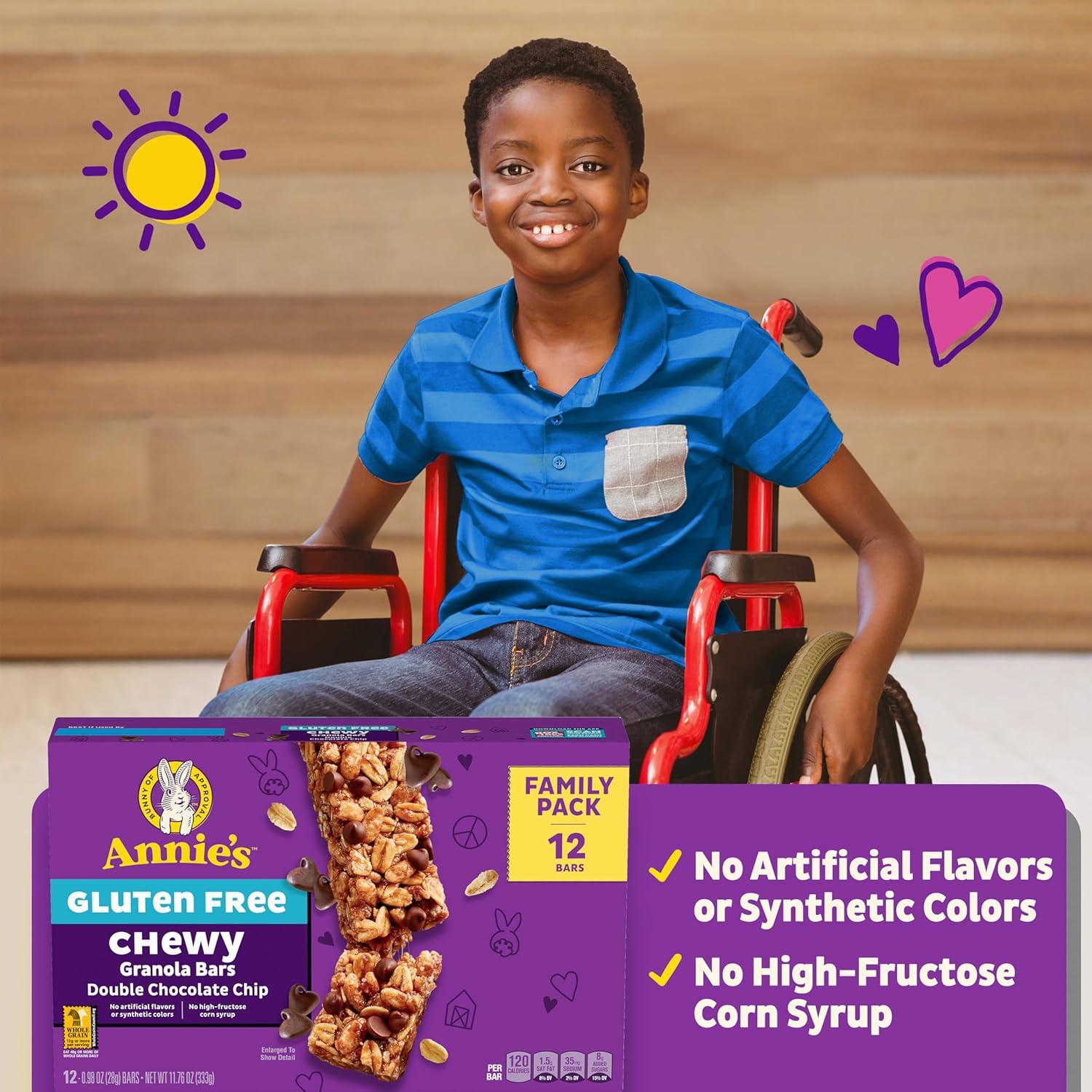 image:imageAnnies Gluten Free Chewy Granola Bars Double Chocolate Chip 5 Bars 49 oz Pack of 12Double Chocolate Chip