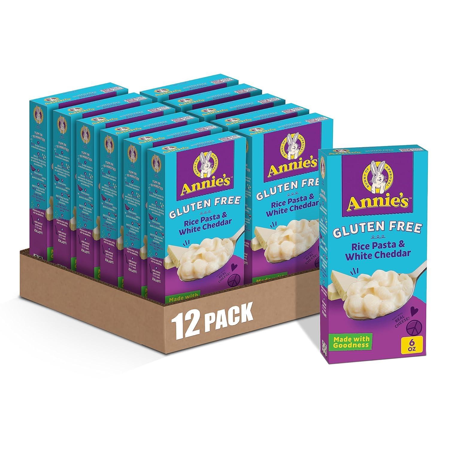 image:imageAnnies Gluten Free Rice Pasta and Cheddar Made with Real Cheese 6 oz Pack of 12White Cheddar