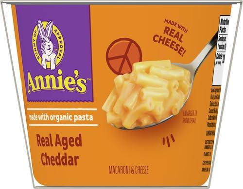 image:imageAnnies Macaroni and Cheese Real Aged Cheddar and Organic Pasta Microwavable Cups 2 Ct 402 oz402 Ounce Pack of 2