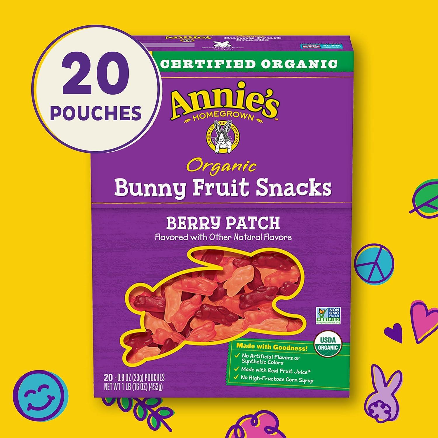 image:imageAnnies Organic Berry Patch Bunny Fruit Snacks Gluten Free 16 oz 20 ctFruit Snacks