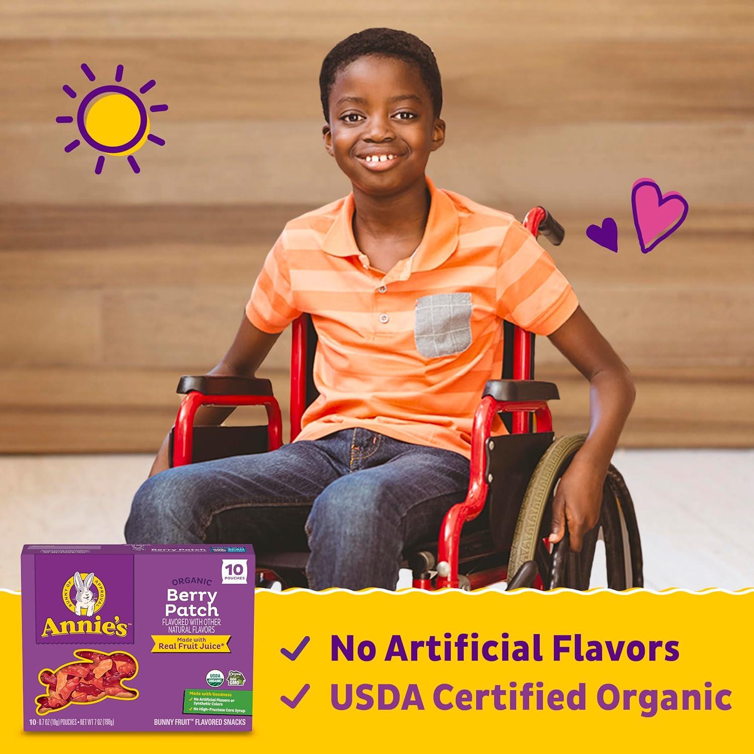 image:imageAnnies Organic Bunny Fruit Flavored Snacks Summer Strawberry Gluten Free Value Pack 22 Pouches 154 ozBerry