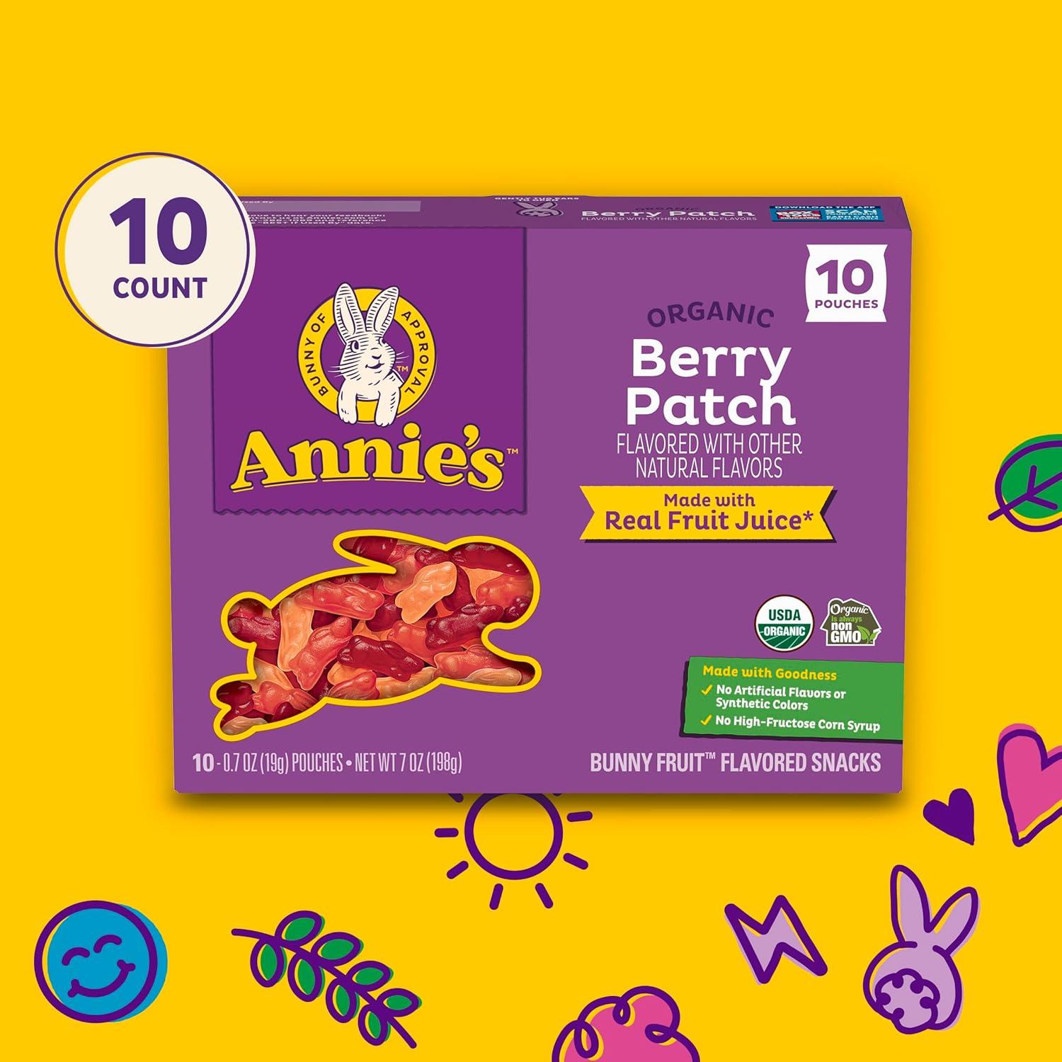image:imageAnnies Organic Bunny Fruit Flavored Snacks Summer Strawberry Gluten Free Value Pack 22 Pouches 154 ozBerry