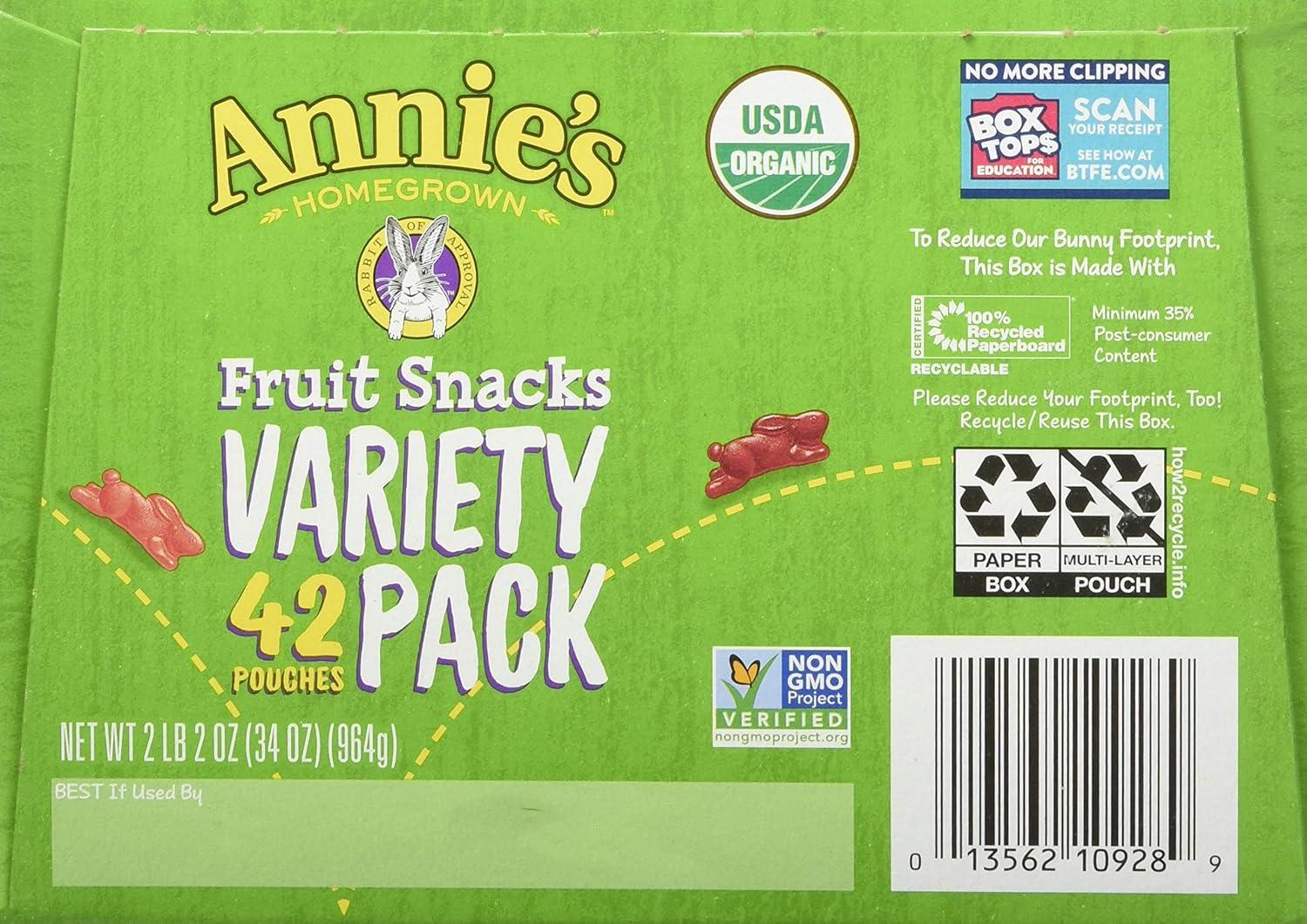image:imageAnnies Organic Bunny Fruit Flavored Snacks Summer Strawberry Gluten Free Value Pack 22 Pouches 154 ozBerry