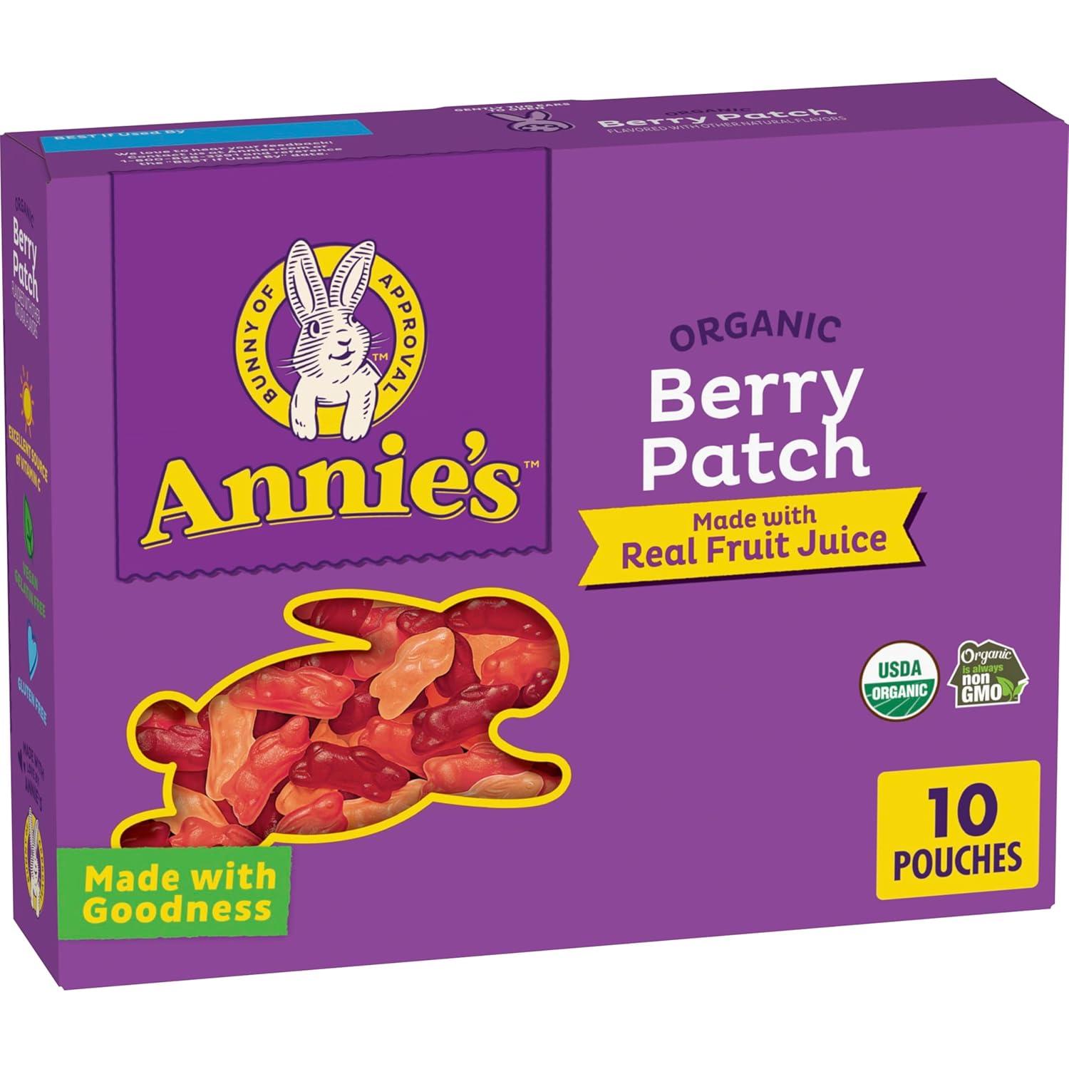 image:imageAnnies Organic Bunny Fruit Flavored Snacks Summer Strawberry Gluten Free Value Pack 22 Pouches 154 ozBerry