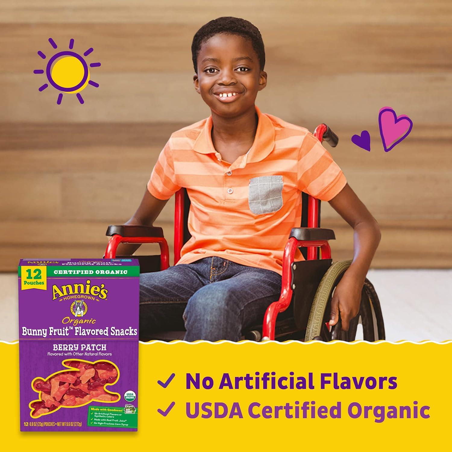 image:imageAnnies Organic Bunny Fruit Flavored Snacks Summer Strawberry Gluten Free Value Pack 22 Pouches 154 ozBerry Patch