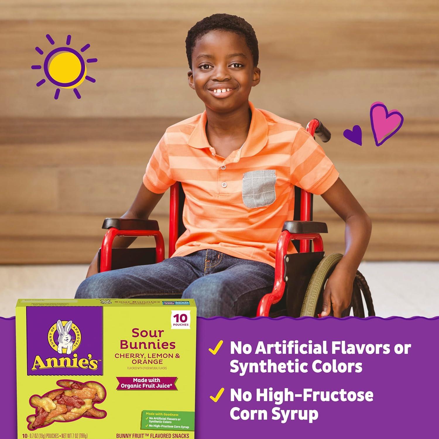 image:imageAnnies Organic Bunny Fruit Flavored Snacks Summer Strawberry Gluten Free Value Pack 22 Pouches 154 ozCherry Lemon Orange