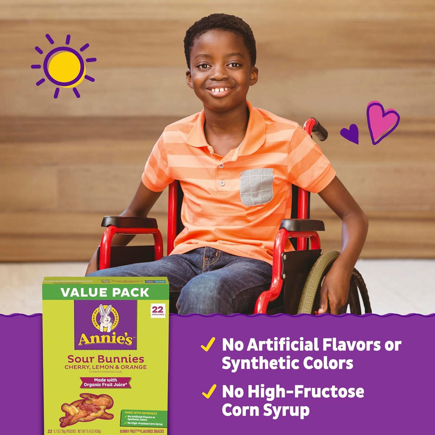 image:imageAnnies Organic Bunny Fruit Flavored Snacks Summer Strawberry Gluten Free Value Pack 22 Pouches 154 ozCherry Lemon Orange