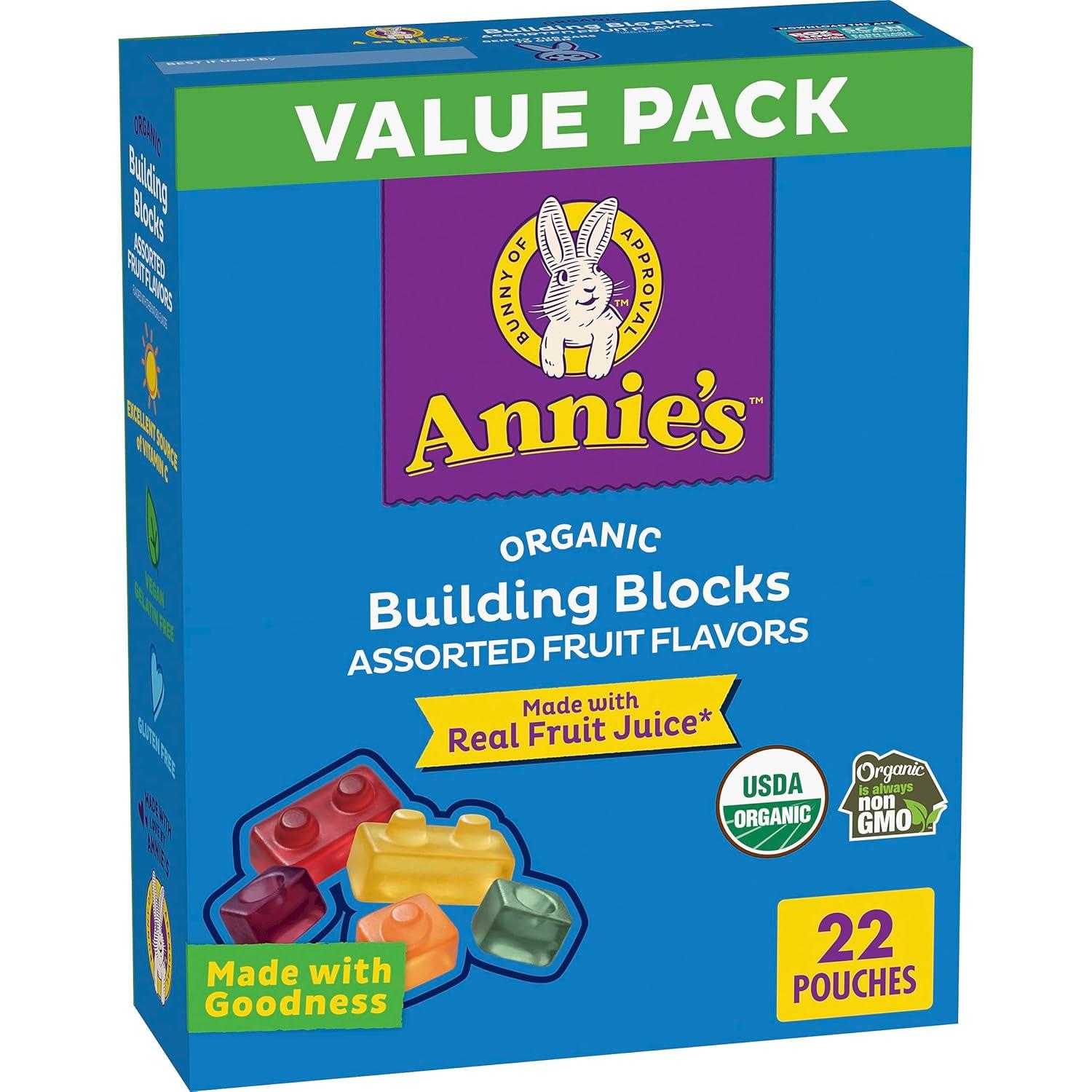 image:imageAnnies Organic Bunny Fruit Flavored Snacks Summer Strawberry Gluten Free Value Pack 22 Pouches 154 ozFruit