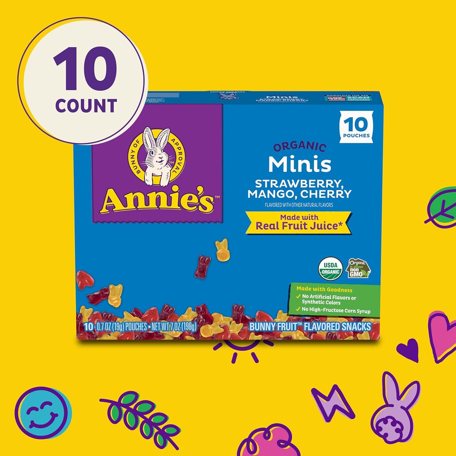 image:imageAnnies Organic Bunny Fruit Flavored Snacks Summer Strawberry Gluten Free Value Pack 22 Pouches 154 ozFruit