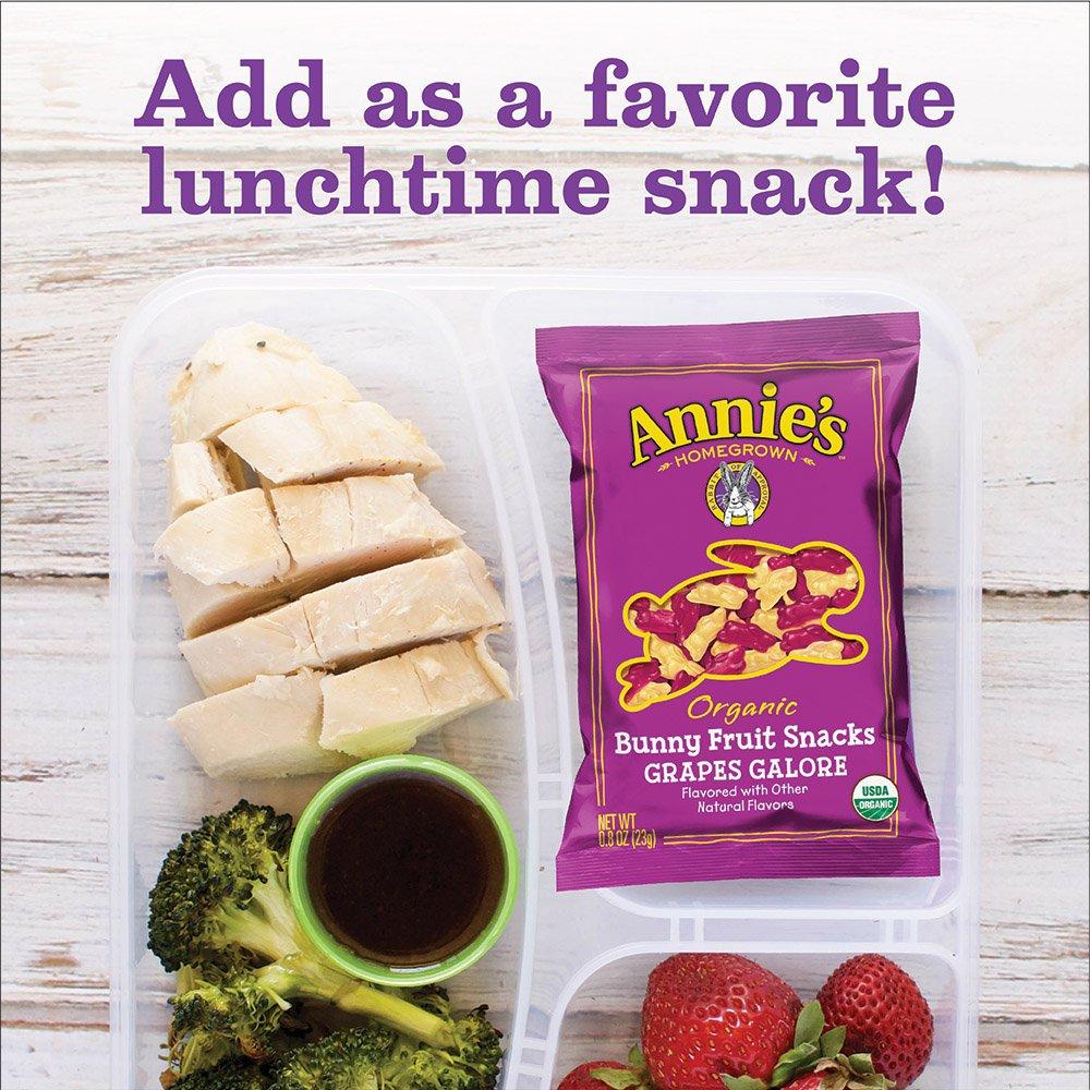 image:imageAnnies Organic Bunny Fruit Flavored Snacks Summer Strawberry Gluten Free Value Pack 22 Pouches 154 ozGrapes Galore