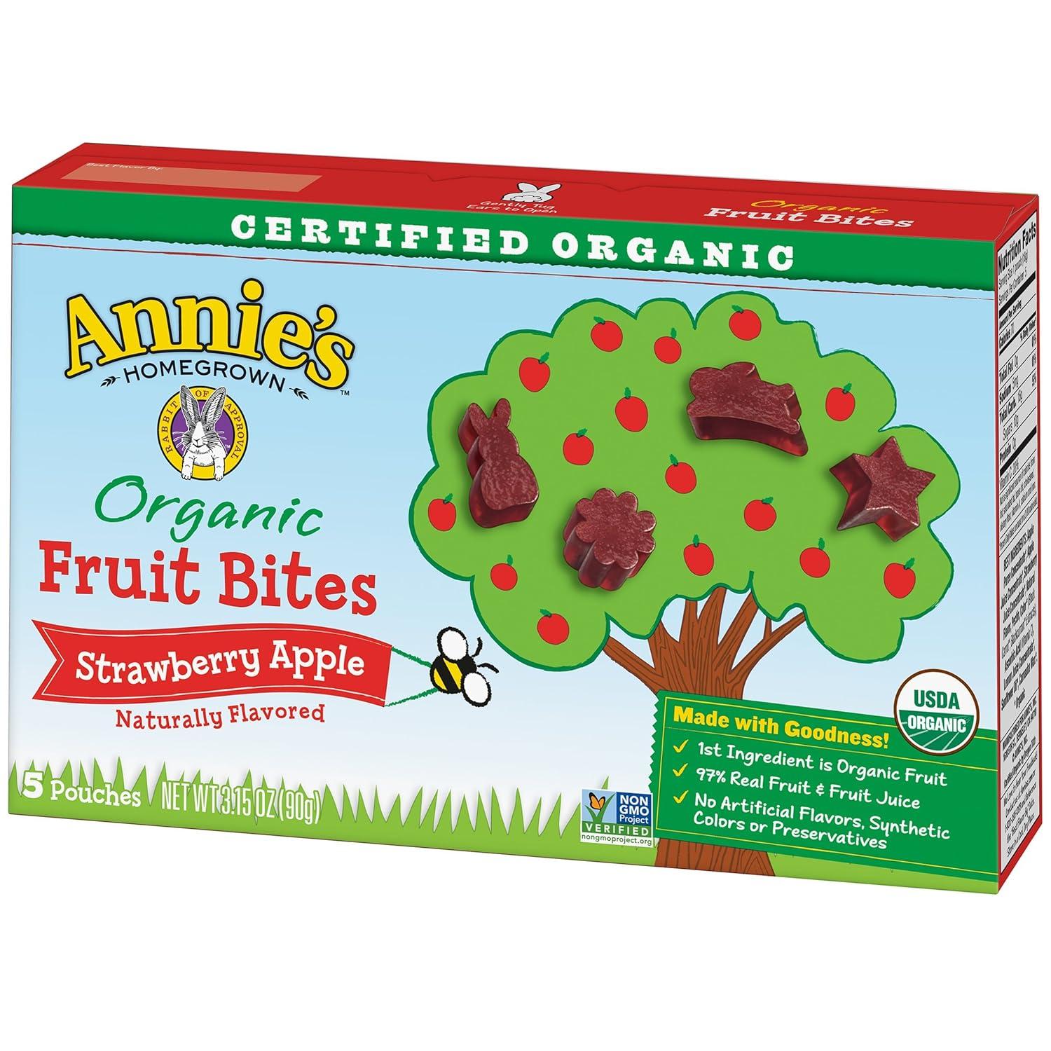 image:imageAnnies Organic Bunny Fruit Flavored Snacks Summer Strawberry Gluten Free Value Pack 22 Pouches 154 ozOrganic