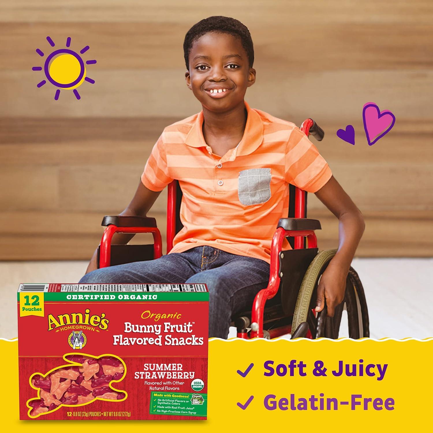 image:imageAnnies Organic Bunny Fruit Flavored Snacks Summer Strawberry Gluten Free Value Pack 22 Pouches 154 ozSummer Strawberry