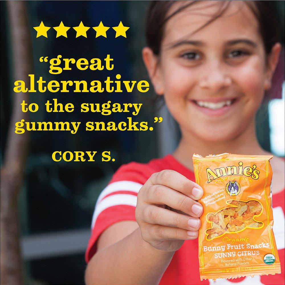image:imageAnnies Organic Bunny Fruit Flavored Snacks Summer Strawberry Gluten Free Value Pack 22 Pouches 154 ozSunny Citrus