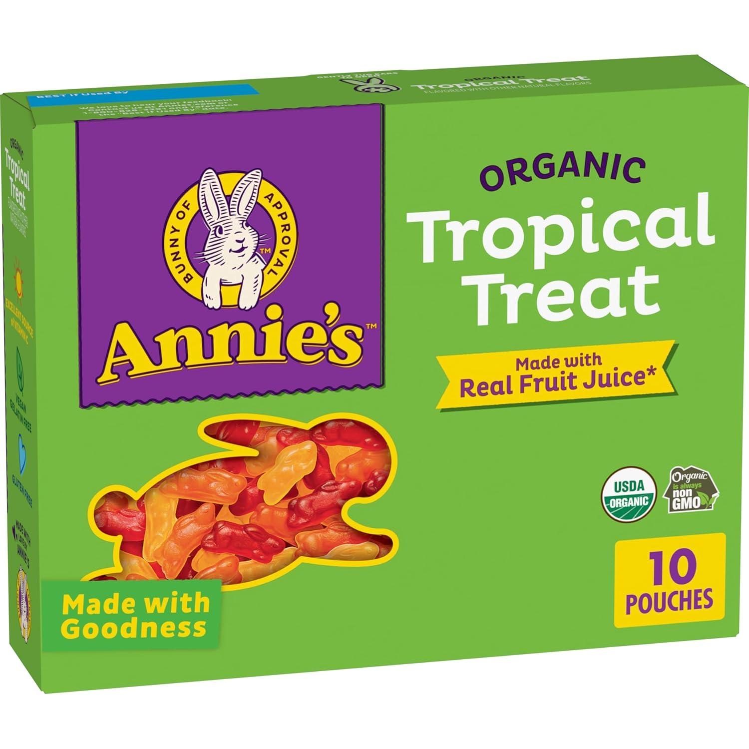 image:imageAnnies Organic Bunny Fruit Flavored Snacks Summer Strawberry Gluten Free Value Pack 22 Pouches 154 ozTropical Treat