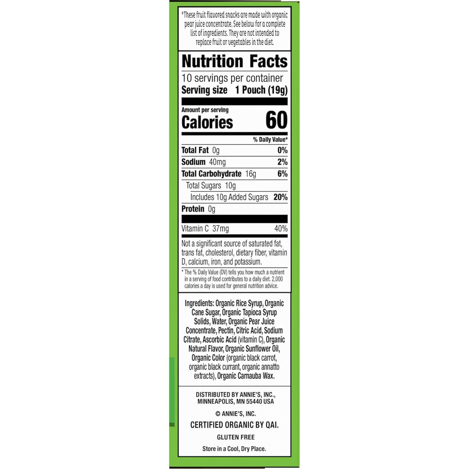 image:imageAnnies Organic Bunny Fruit Flavored Snacks Summer Strawberry Gluten Free Value Pack 22 Pouches 154 ozTropical Treat