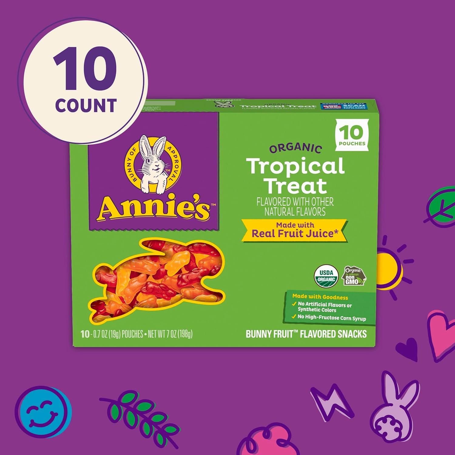 image:imageAnnies Organic Bunny Fruit Flavored Snacks Summer Strawberry Gluten Free Value Pack 22 Pouches 154 ozTropical Treat