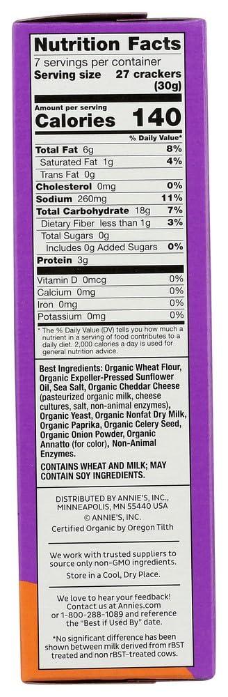 image:imageAnnies Organic Cheddar Squares Baked Cracker Snacks 75 oz
