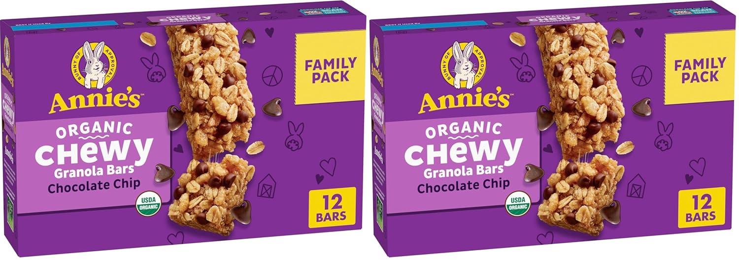 image:imageAnnies Organic Chewy Granola Bars Chocolate Chip 6 Bars 534 oz Pack of 12Chocolate Chip