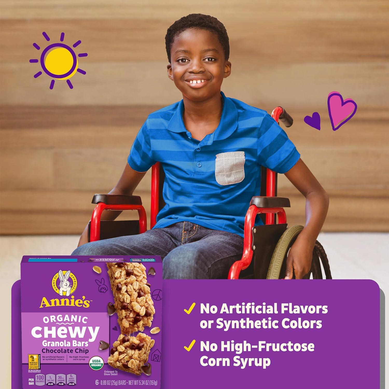 image:imageAnnies Organic Chewy Granola Bars Chocolate Chip 6 Bars 534 oz Pack of 12Chocolate Chip