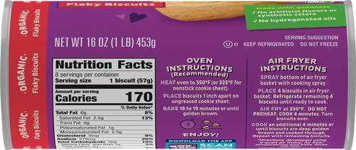 image:imageAnnies Organic Flaky Biscuits Ready to Bake Refrigerated Dough 8 Count 16 oz