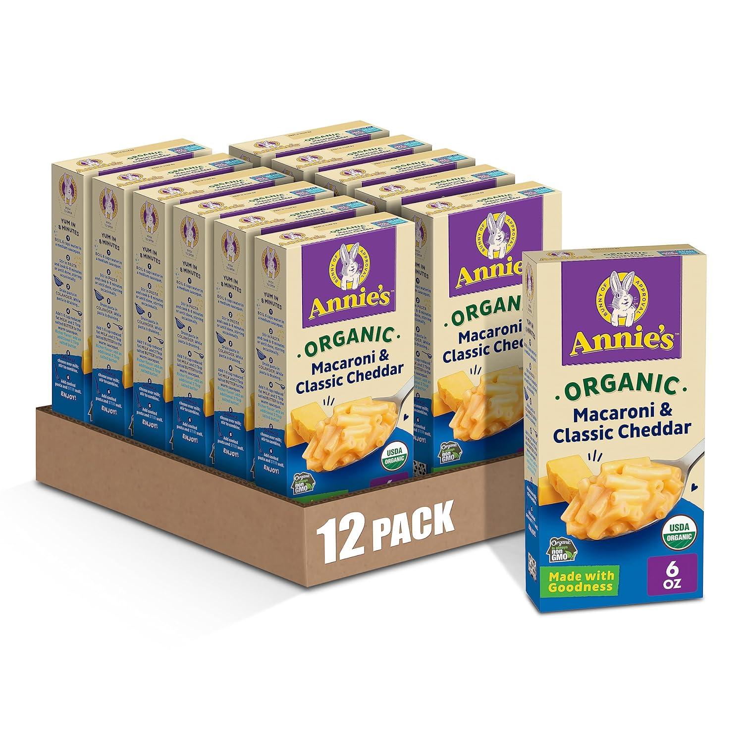 image:imageAnnies Organic Macaroni and Classic Cheddar Made with Real Cheese 6 oz Pack of 12Classic Cheddar