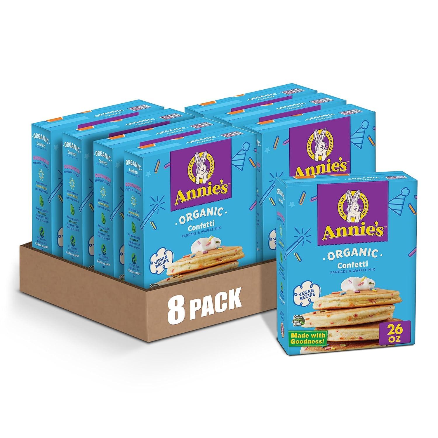 image:imageAnnies Organic Pancake and Waffle Mix Confetti Vegan Recipe 26 oz Pack of 8Confetti