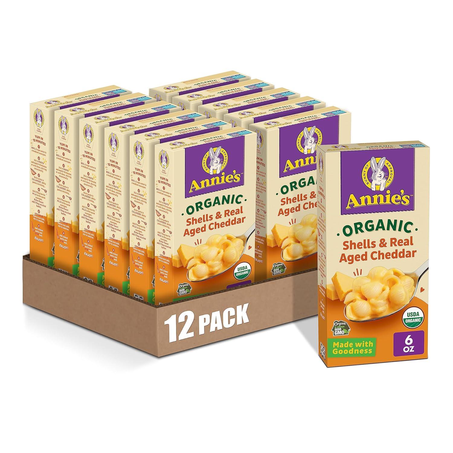 image:imageAnnies Organic Shells and Real Aged Cheddar Made with Real Cheese 6 oz Pack of 12Real Aged Cheddar