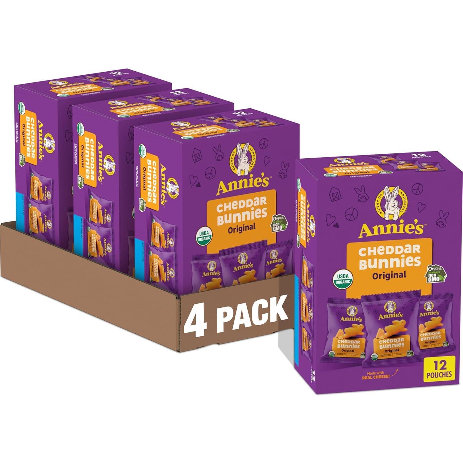 image:imageAnnies Organic Snack Variety Pack Cheddar Bunnies and Bunny Grahams 1 oz 36 ctCheddar