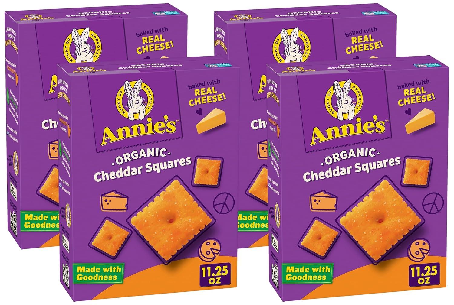 image:imageAnnies Organic Snack Variety Pack Cheddar Bunnies and Bunny Grahams 1 oz 36 ctCheddar Squares