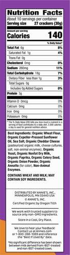 image:imageAnnies Organic Snack Variety Pack Cheddar Bunnies and Bunny Grahams 1 oz 36 ctCheddar Squares
