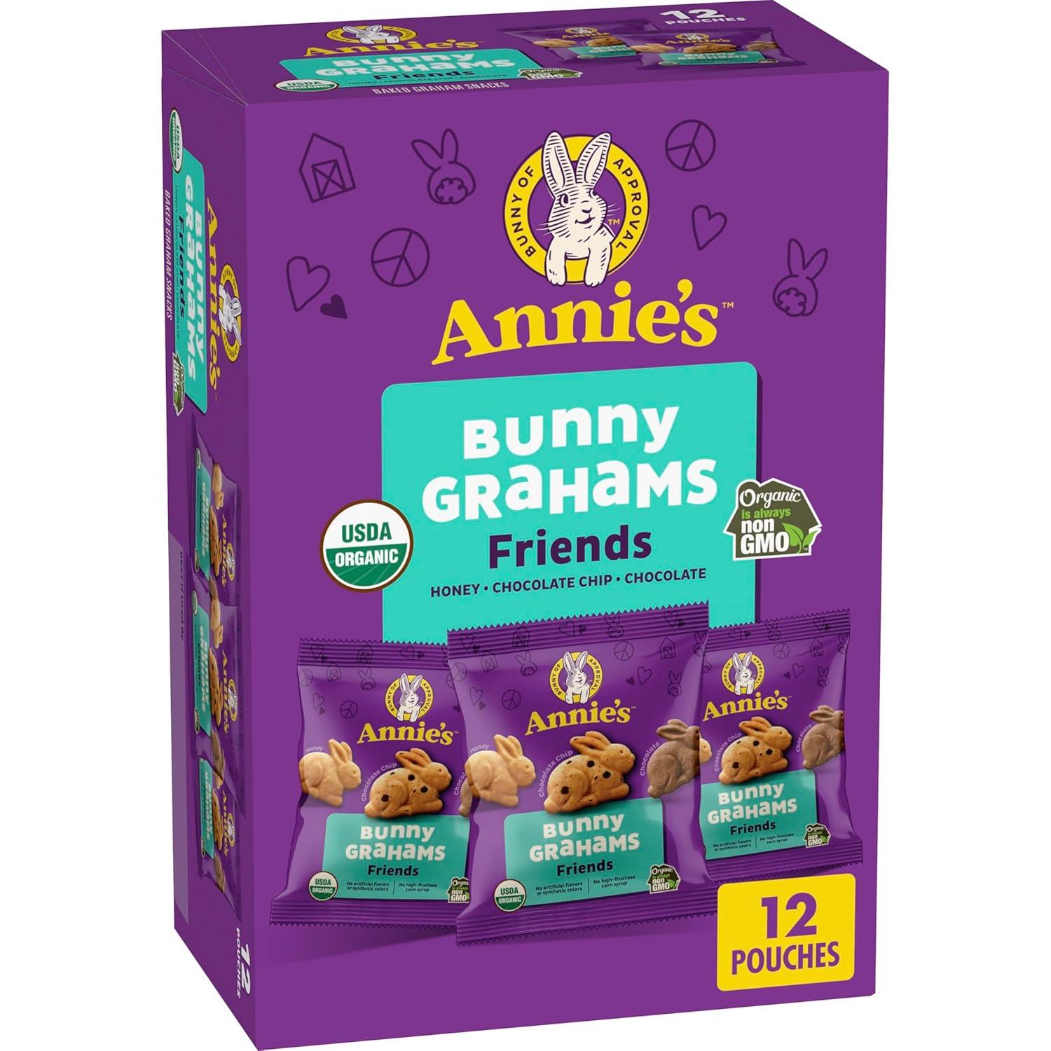 image:imageAnnies Organic Snack Variety Pack Cheddar Bunnies and Bunny Grahams 1 oz 36 ctFriends Bunny Grahams