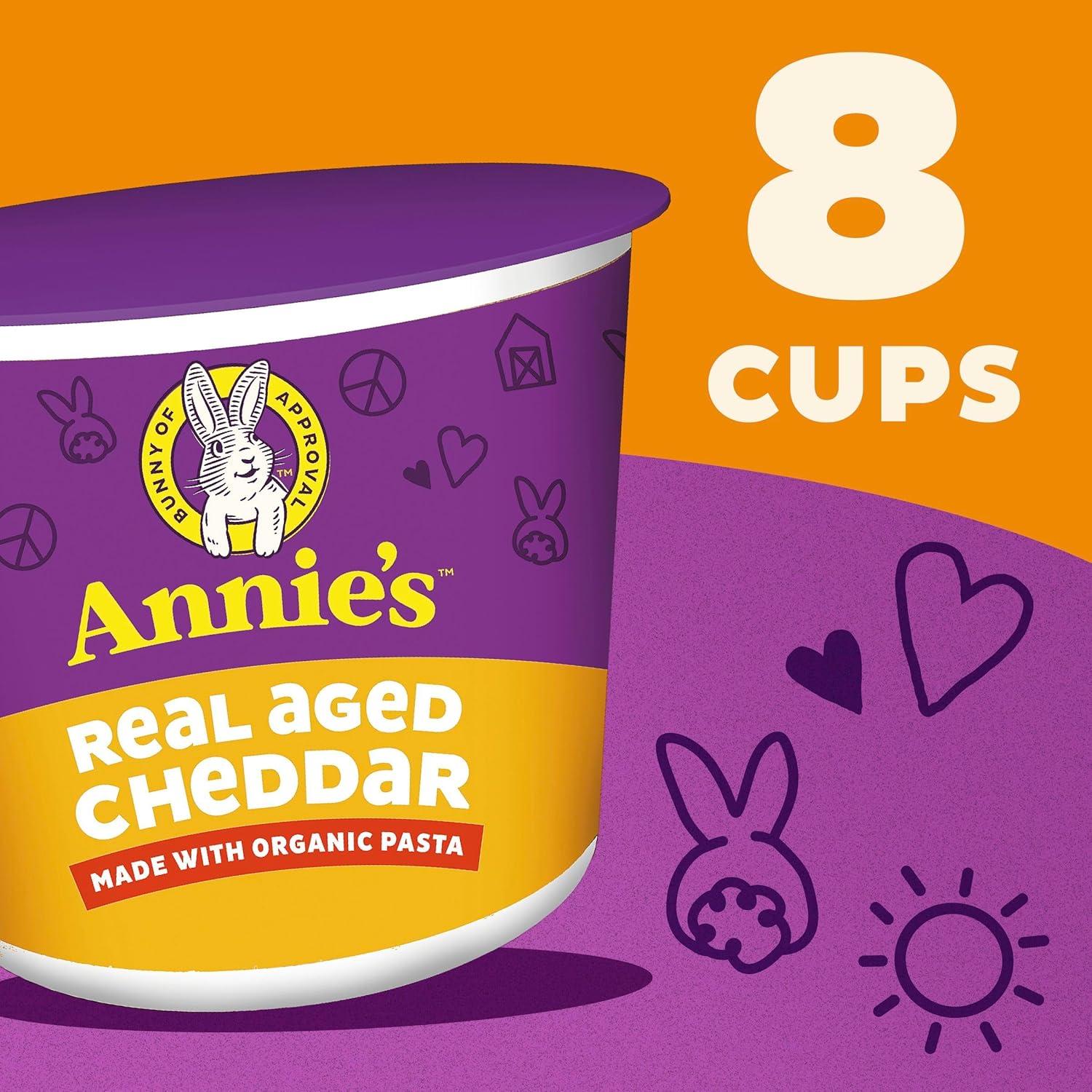 image:imageAnnies Real Aged Cheddar Microwavable Mac and Cheese Cup with Organic Pasta Made with Real Cheese Dinner Side or Snacks 201 oz Pack of 12Real Aged Cheddar