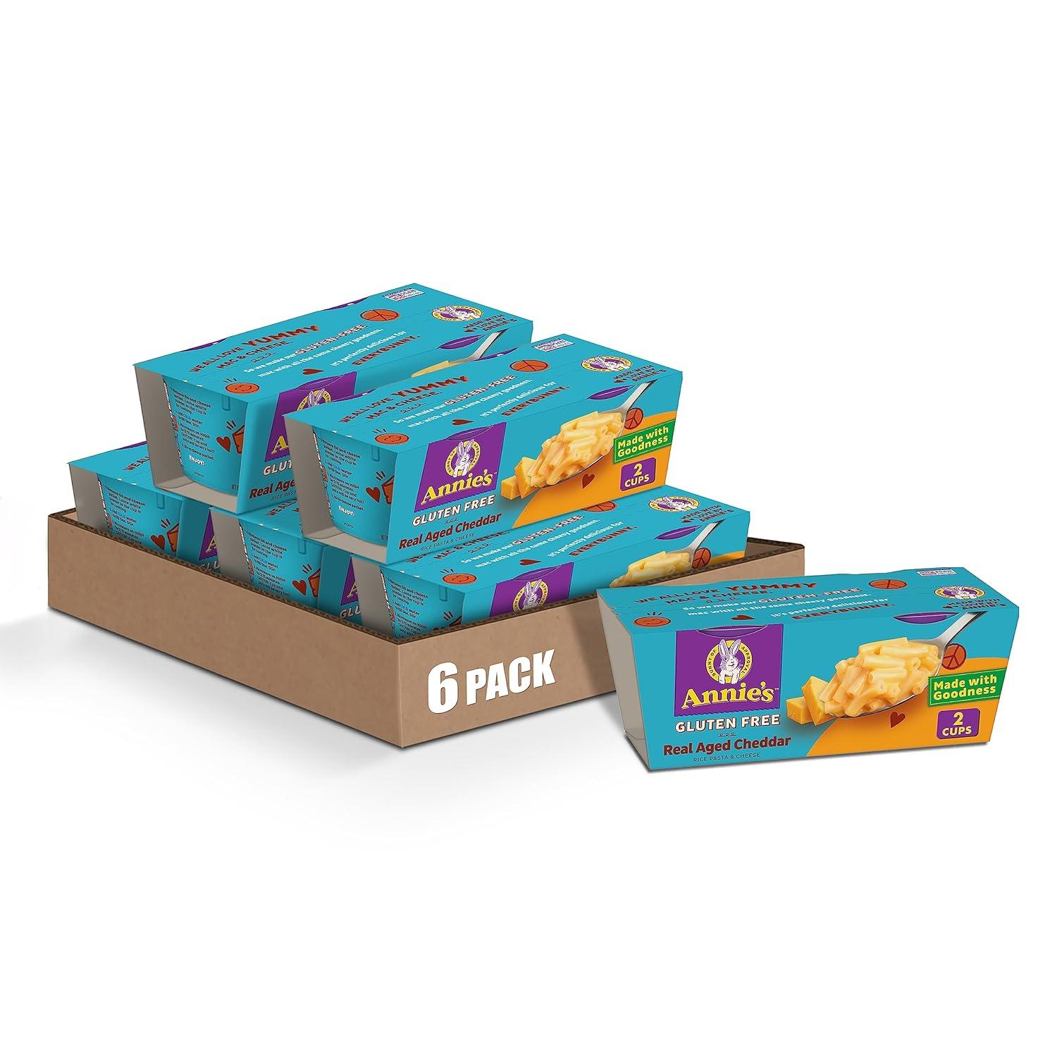 image:imageAnnies Real Aged Cheddar Microwave Mac and Cheese with Gluten Free Pasta Cups 2 Ct 402 oz Pack of 6Real Aged Cheddar