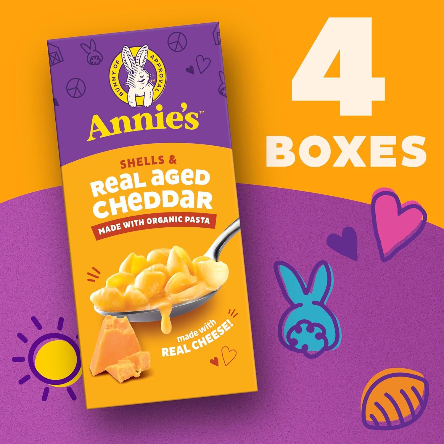 image:imageAnnies Shells and White Cheddar Made with Organic Pasta and Real Cheese Family Size 105 oz Pack of 6Real Aged Cheddar