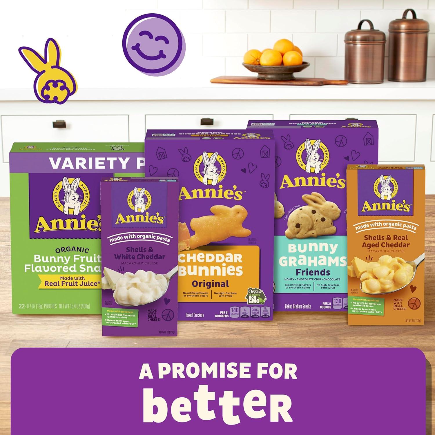 image:imageAnnies Vegan Mac and Cheddar Flavor Pasta and Sauce Organic Plant Based Dinner Side or Snacks 6 oz Pack of 12Cheddar