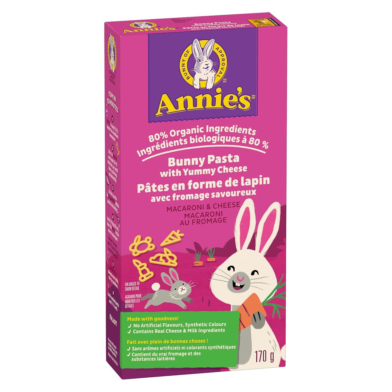 image:imageAnnies Yummy Bunnies and Cheddar Made with Real Cheese and Organic Pasta 6 oz Pack of 12Cheddar