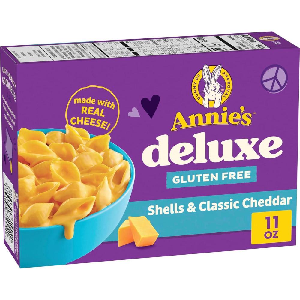 image:imageAnnies Deluxe Gluten Free Shells and Classic Cheddar Pasta and Cheese Sauce Made with Real Cheese 11 oz Pack of 12Classic Cheddar