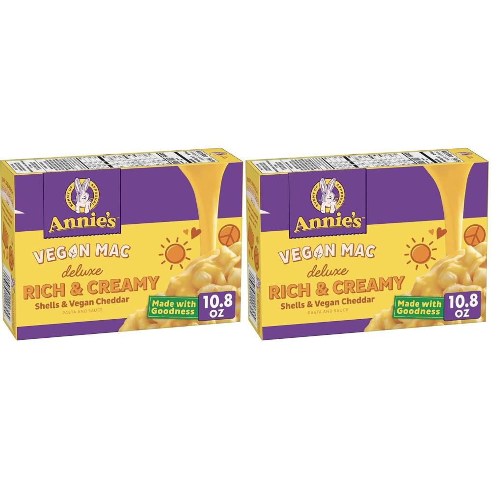 image:imageAnnies Deluxe Shells Pasta and Vegan Cheddar Style Sauce Organic 108 oz Pack of 12Cheese