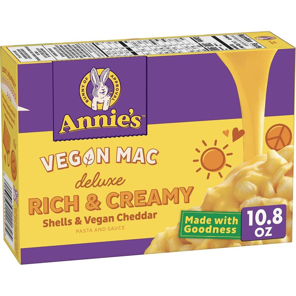 image:imageAnnies Deluxe Shells Pasta and Vegan Cheddar Style Sauce Organic 108 oz Pack of 12Vegan Cheddar