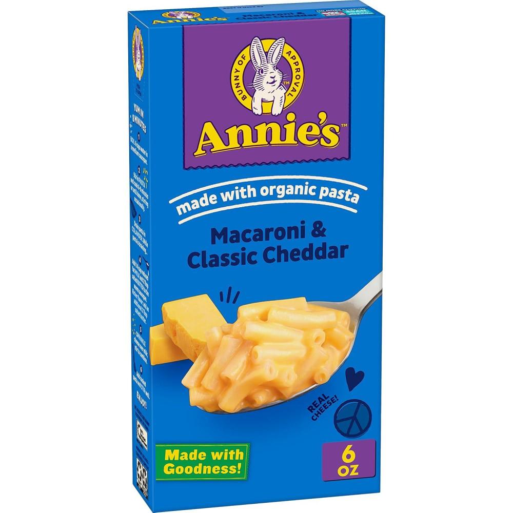 image:imageAnnies Macaroni and Classic Cheddar Made with Organic Pasta and Real Cheese 4 Ct 24 oz6 Ounce Pack of 1