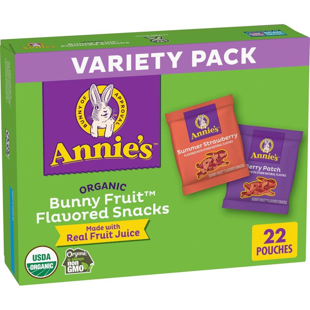 image:imageAnnies Organic Berry Patch Bunny Fruit Snacks Gluten Free 16 oz 20 ctVariety Pack