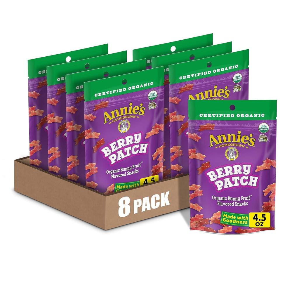image:imageAnnies Organic Bunny Fruit Flavored Snacks Summer Strawberry Gluten Free Value Pack 22 Pouches 154 ozBerry