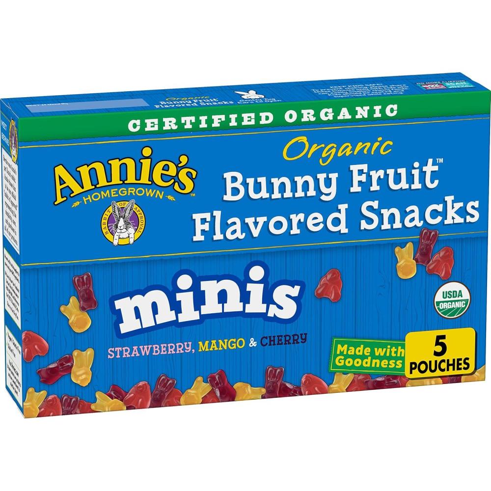 image:imageAnnies Organic Bunny Fruit Flavored Snacks Summer Strawberry Gluten Free Value Pack 22 Pouches 154 ozFruit