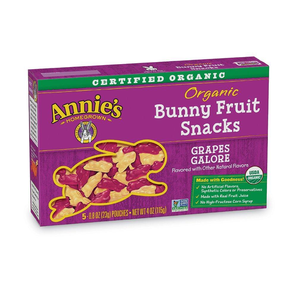 image:imageAnnies Organic Bunny Fruit Flavored Snacks Summer Strawberry Gluten Free Value Pack 22 Pouches 154 ozGrapes Galore