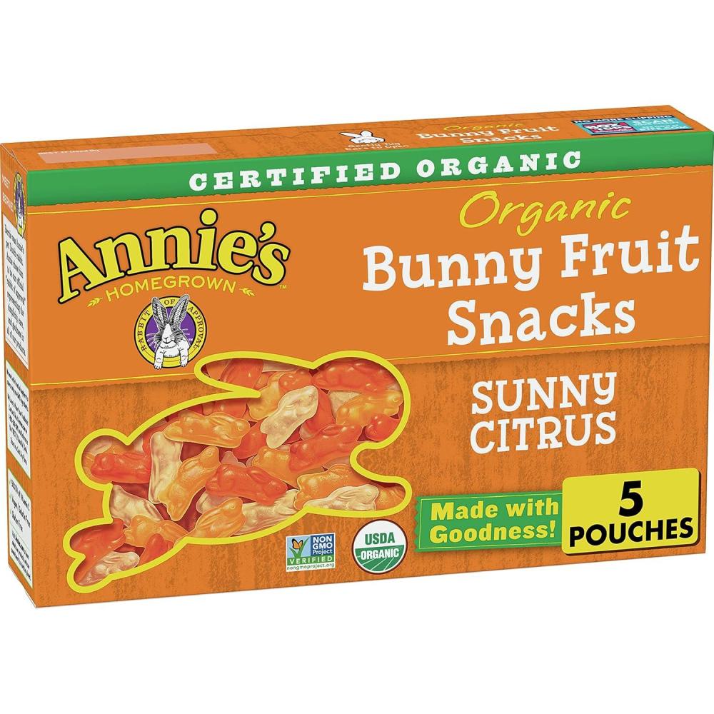 image:imageAnnies Organic Bunny Fruit Flavored Snacks Summer Strawberry Gluten Free Value Pack 22 Pouches 154 ozSunny Citrus
