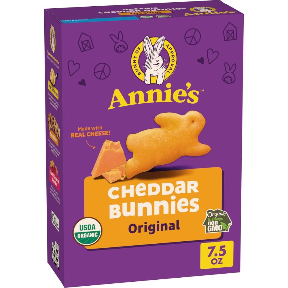 image:imageAnnies Organic Cheddar Bunnies Baked Snack Crackers Original 75 ozCheddar